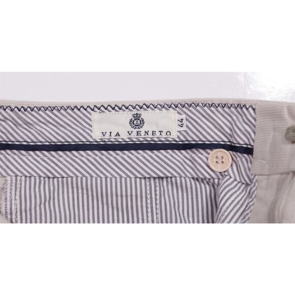 Via Veneto Beige Twill Cotton Flat Front Chino Pants 32x32 - Picture 6 of 7